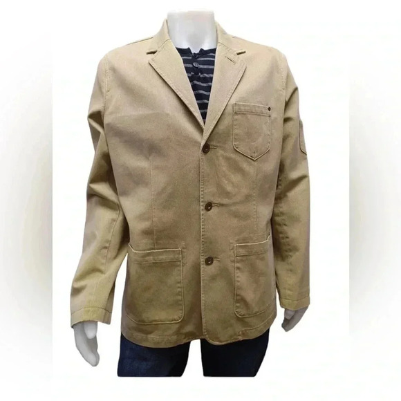 The Territory Ahead Cotton Tan Blazer  Jacket Size 46R - Picture 1 of 12